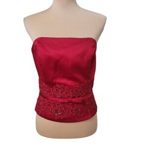 Jordan Separates Size Unknown Red Strapless Embroidered and Beaded Top